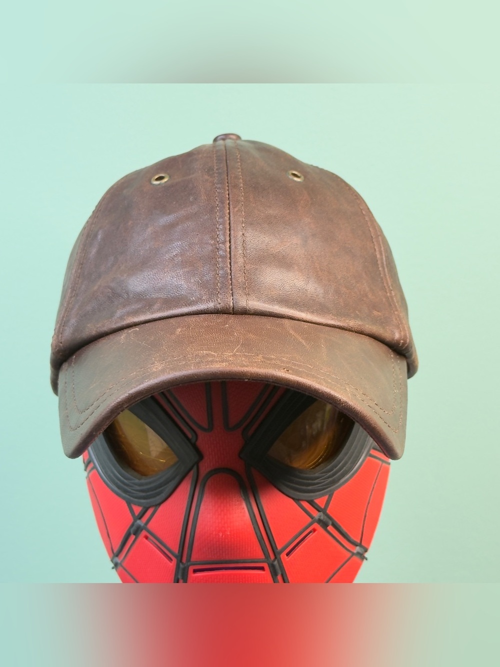 Wilsons Leather Brown Genuine Leather Baseball Cap Hat Distressed Adjustable